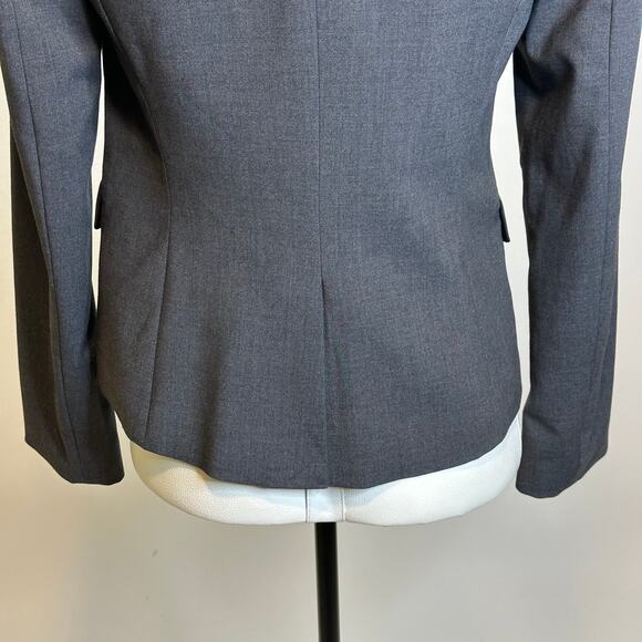 Calvin Klein Gray 2 Button Lined Blazer Jacket Lapel Collar Womens Size 4 Career - Picture 7 of 14